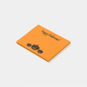Happy Halloween oranje Post-it® notes met pompoen (Schuin)