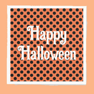 Happy Halloween oranje zwarte stippen kinder parti Servet
