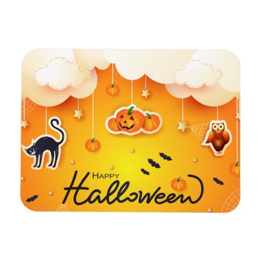 Happy Halloween over de wolken Magneet (Horizontaal)
