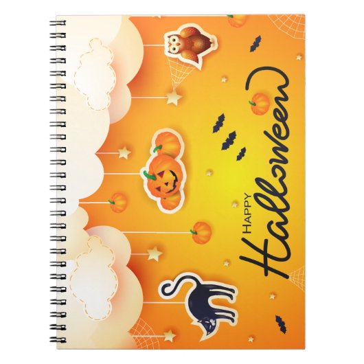 Happy Halloween over de wolken Notitieboek (Voorkant)