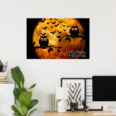 Happy Halloween Owls and Bats Poster (Bureau à domicile)