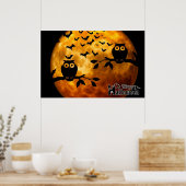 Happy Halloween Owls and Bats Poster (Cuisine)