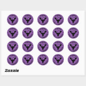Happy Halloween paarse Ronde Sticker (Vel)