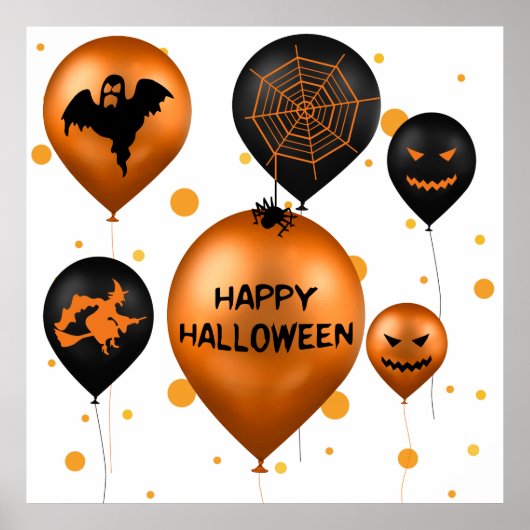 Happy Halloween Party-ballonnen Poster (Voorkant)
