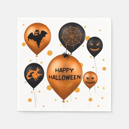 Happy Halloween Party-ballonnen Servetten (Voorkant)