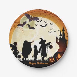 Happy Halloween Party Bats Pumpkins Paper Bord