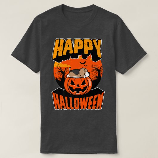 Happy Halloween Party Cute Napping Kawaii Beagle D T-shirt (Design voorkant)