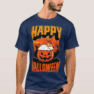 Happy Halloween Party Cute Napping Kawaii Pitbull T-shirt