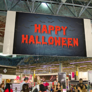 Happy Halloween Party eng bloedige typografie Spandoek