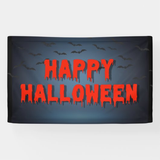 Happy Halloween Party eng bloedige typografie Spandoek (Horizontaal)