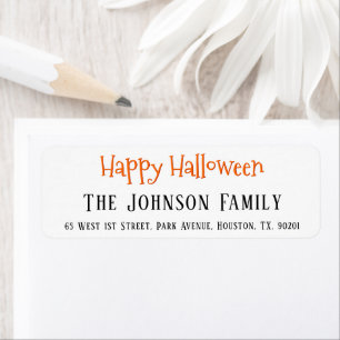 Happy Halloween Party Invitations Return Address Etiket