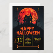 Happy Halloween Party Kaart (Voorkant / Achterkant)