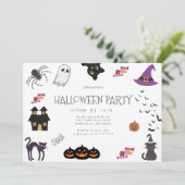 Happy Halloween Party Kaart (Staand voorkant)