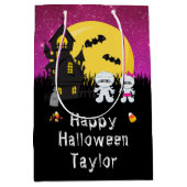Happy Halloween Party Mummy Dark Pink Medium Cadeauzakje (Voorkant)