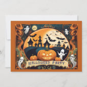 Happy Halloween Party nodiging Kaart (Voorkant)