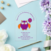 Happy Halloween Party Owl Custom Acryl Uitnodigingen (Insitu (Huwelijk))