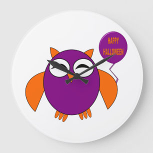 Happy Halloween Party Owl Horloge murale