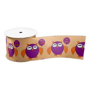 Happy Halloween Party Owl Ribbon Lint