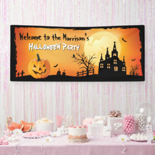 Happy Halloween Party Pumpkin Haunted House Spandoek