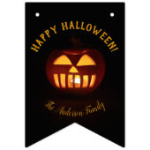 Happy Halloween Party Spooky Oranje Pumpkin Vlaggetjes (Tweede vlag)