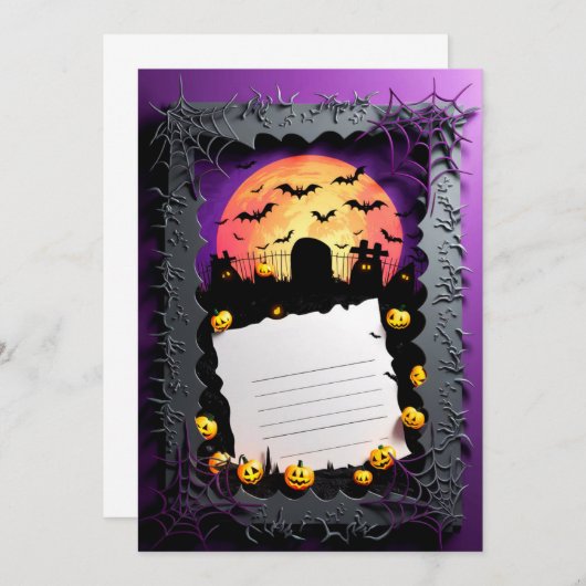 Happy Halloween Party Uitnodiging #9 (Voorkant / Achterkant)