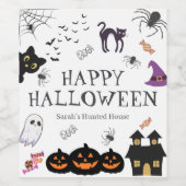 Happy Halloween Party Wijn Etiket (Enkel label)