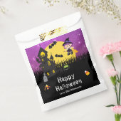Happy Halloween Party Witch Paars Bedankzakje (Gezegeld)
