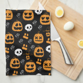 Happy Halloween Pattern Kitchen Towel Theedoek (Quarter Fold)