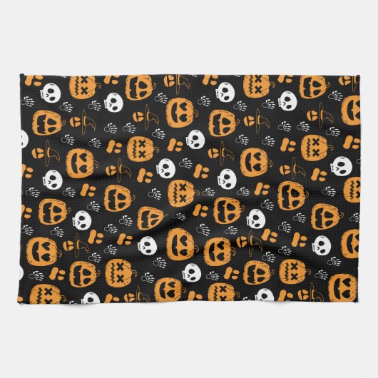 Happy Halloween Pattern Kitchen Towel Theedoek (Horizontaal)