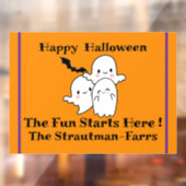 Happy Halloween PERSONALISEREN Schattigee Ghost Ba Raamsticker (Vel 2)