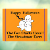 Happy Halloween PERSONALISEREN Schattigee Ghost Ba Raamsticker (Vel 3)