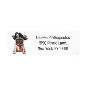Happy Halloween Pirate Franse Bulldog Etiket