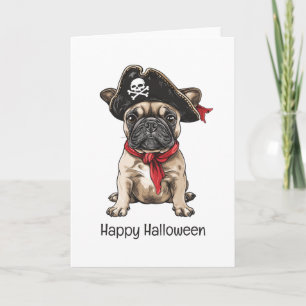 Happy Halloween Pirate Franse Bulldog Kaart