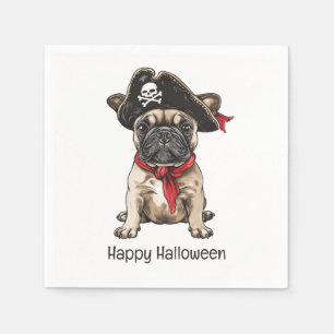 Happy Halloween Pirate Franse Bulldog Servet