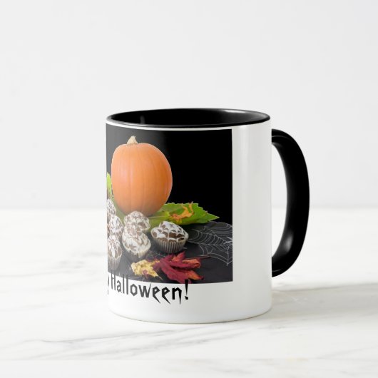 Happy Halloween! Pompoen en Cupcakes Coffee Mok (Voorkant rechts)