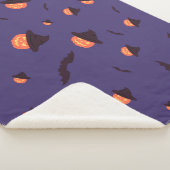 Happy Halloween pompoen en vleermuizen Sherpa Deken (3/4)