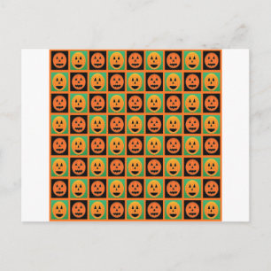 Happy Halloween pompoen gezichten Briefkaart