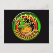 Happy Halloween pompoen heks briefkaart (aanpassen (Voorkant)