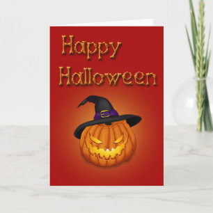 Happy Halloween-pompoen met Pet Kaart