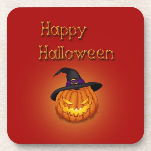 Happy Halloween-pompoen met Pet Onderzetter (Voorkant)