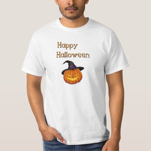 Happy Halloween-pompoen met Pet T-shirt (Voorkant)