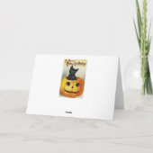 Happy Halloween pompoen met zwarte kat Kaart (Achterkant)