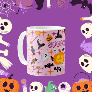 Happy Halloween pompoen roze feestelijke Mok