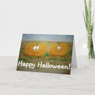 Happy Halloween pompoen vriend paar Schattigee Kaa Kaart