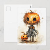 Happy Halloween | pompoenafwerking Briefkaart (Voorkant / Achterkant)
