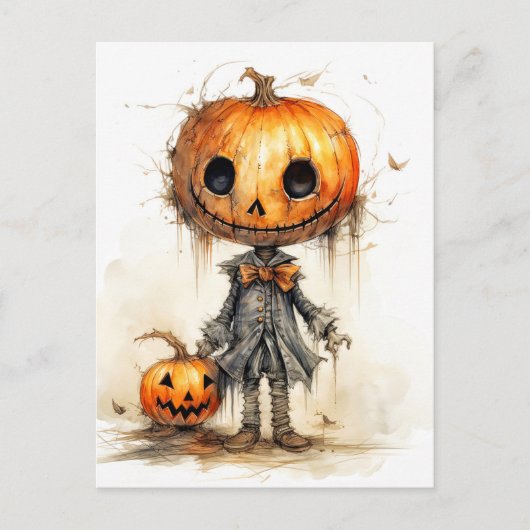 Happy Halloween | pompoenafwerking Briefkaart (Voorkant)