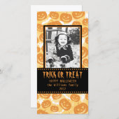 Happy Halloween | Pompoenen Feestdagenkaart (Voorkant / Achterkant)