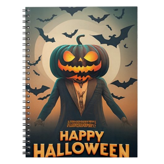 Happy Halloween pompoenen Notitieboek (Voorkant)