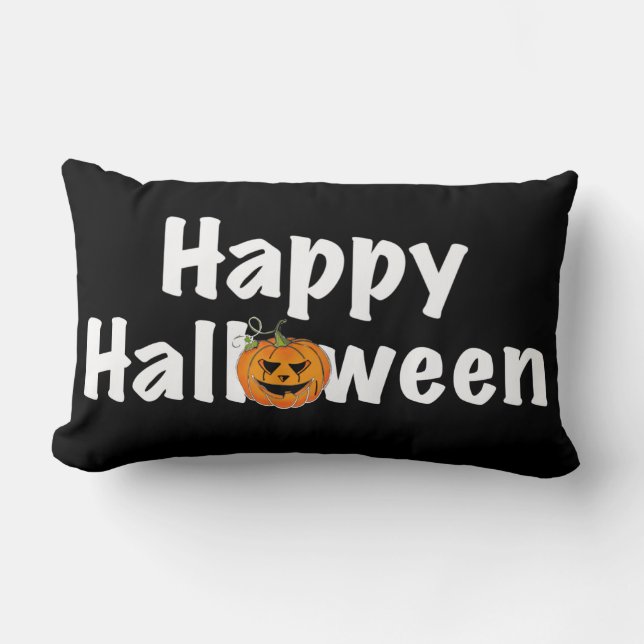 Happy Halloween-pooktaculaire pompoen Jack-lantern Kussen (Voorkant)