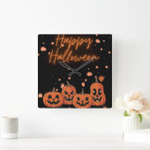 Happy Halloween Postcard Vierkante Klok (Huis)